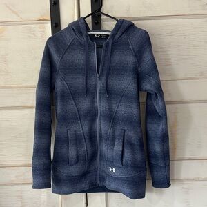 Under Armour Women's Heathered Navy Full-Zip Hoodie Jacket